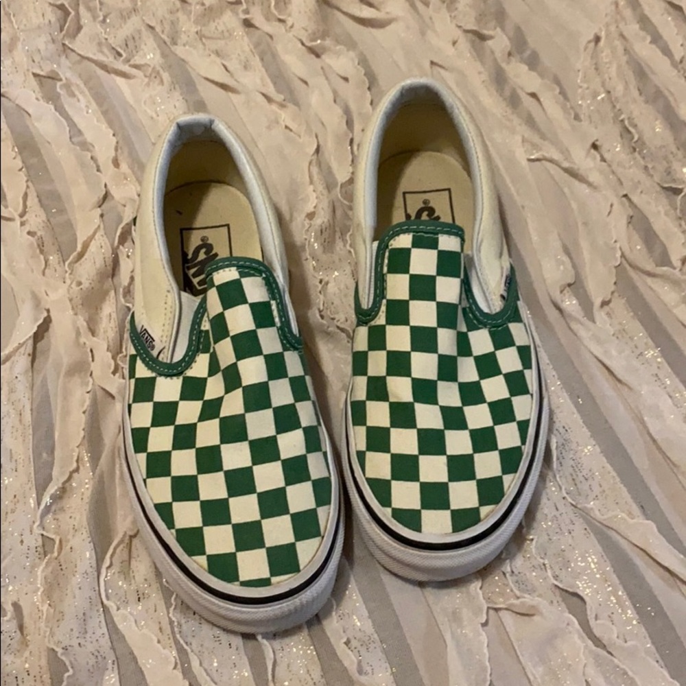 Green checkered vans